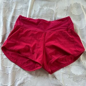 Lululemon Red Speed Up Shorts Size 4 4”